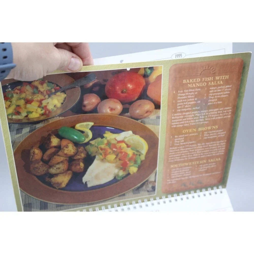 Southwest Cooking Engagement Calendar Stuffed Shell Chile Rellenos Kabobs 1998